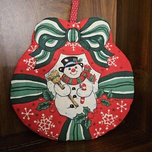 Vintage Snowman Holiday Pot Holder Hot Pad